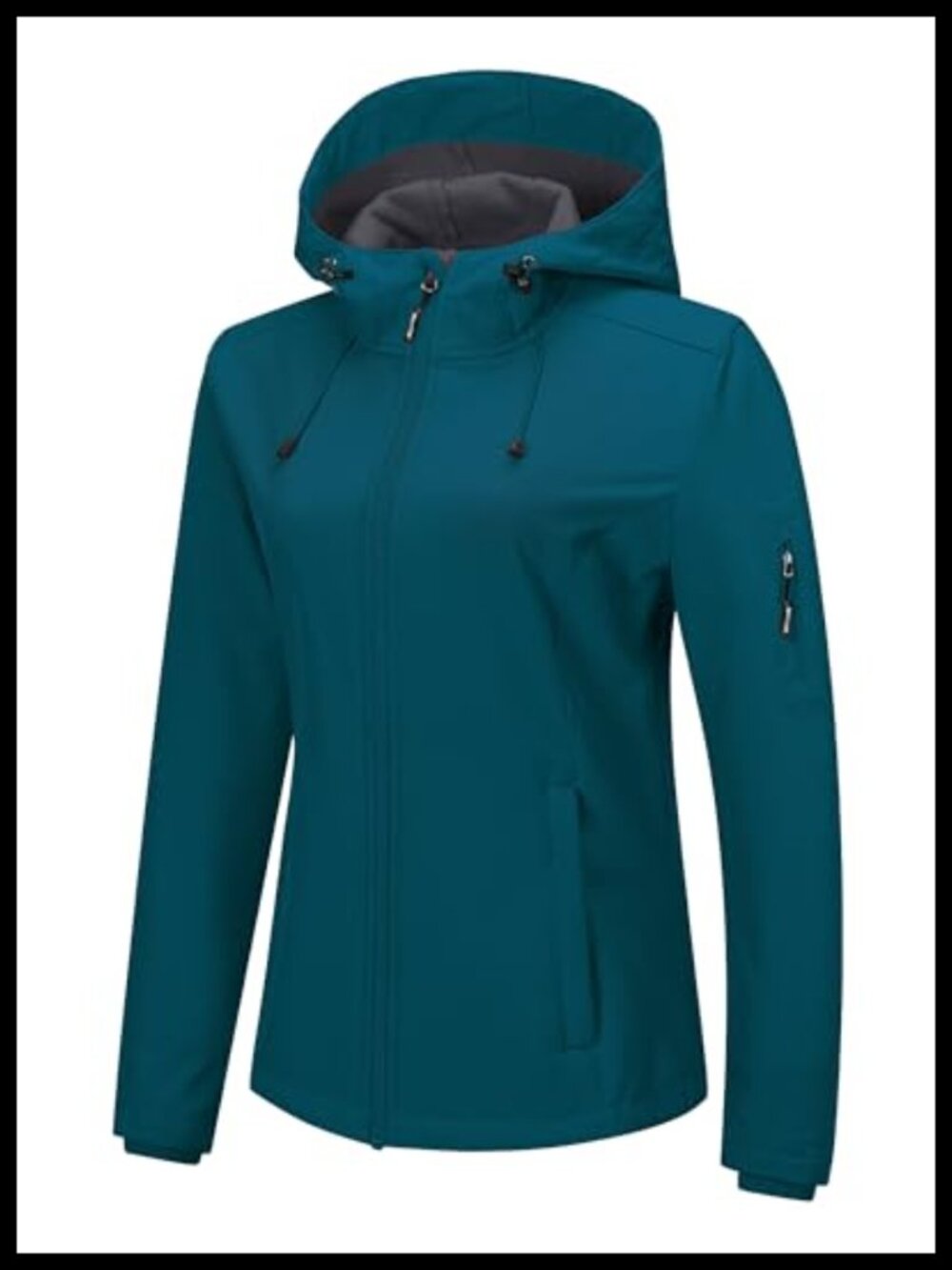 Women's Softshell Jacket Fleece Lined Waterproof Rain Coat Windproof Hooded